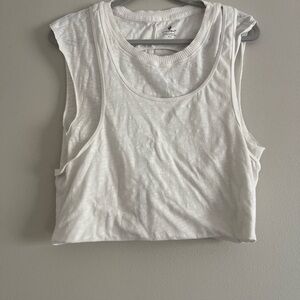 FP Movement by Free People White Scoop Neck Tank